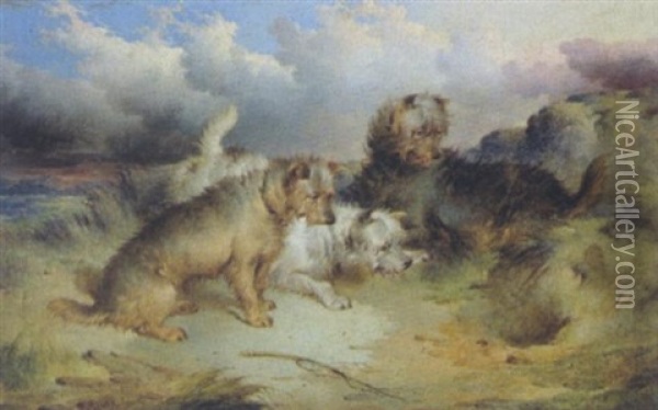 Jagende Hunde Oil Painting - Paul Jones