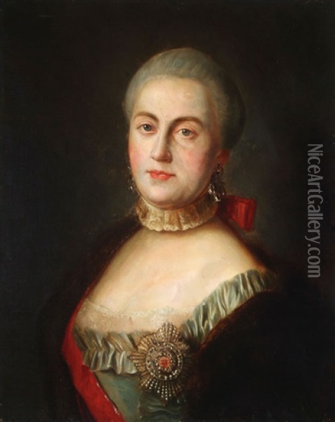Portrait Of The Grand Duchess Catherine Alekseevna Oil Painting - Aleksei Petrovich Antropov