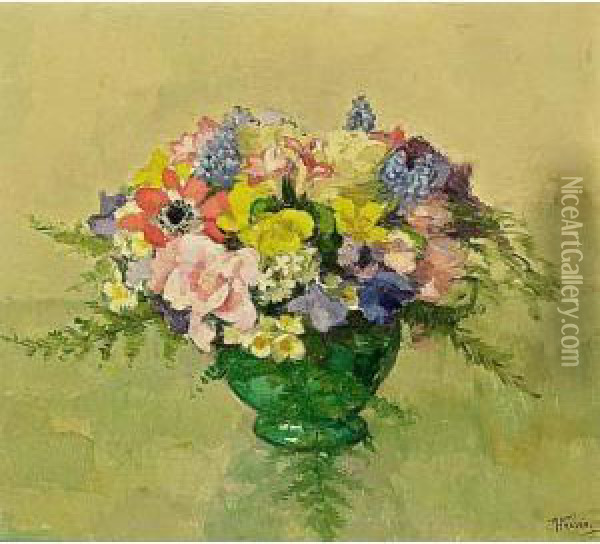 A Flower Still Life Oil Painting - Abraham Fresco