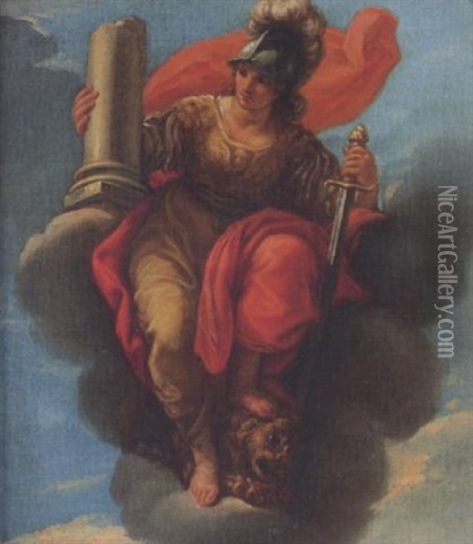 An Allegory Of Fortitude Oil Painting - Giuseppe Bartolomeo Chiari