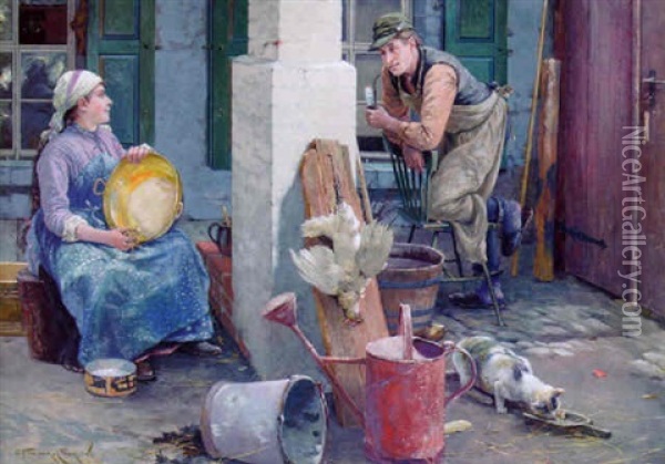 Neckerei Oil Painting - Ernst Albert Fischer