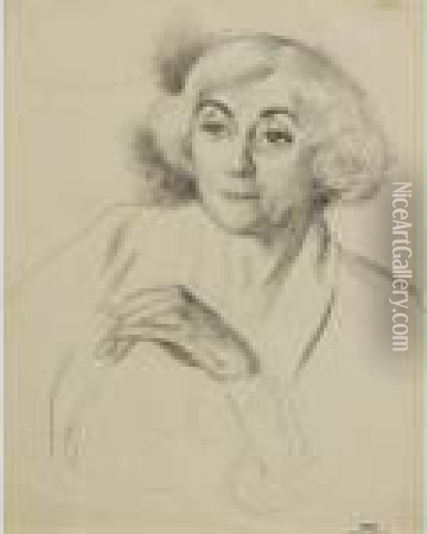 Portrait De Maria Van Rysselberghe A La Cigarette Oil Painting - Theo van Rysselberghe