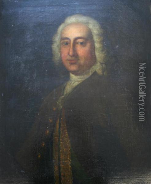 Portrait Of Thomas Dyke Of Tetton,
Aged 57 Quarter Length Oil Painting - John Theodore Sen Heins