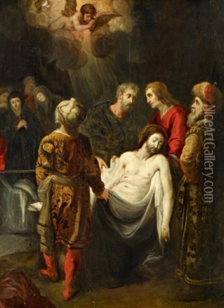 Die Grablegung Christi Oil Painting - Theodor Van Thulden