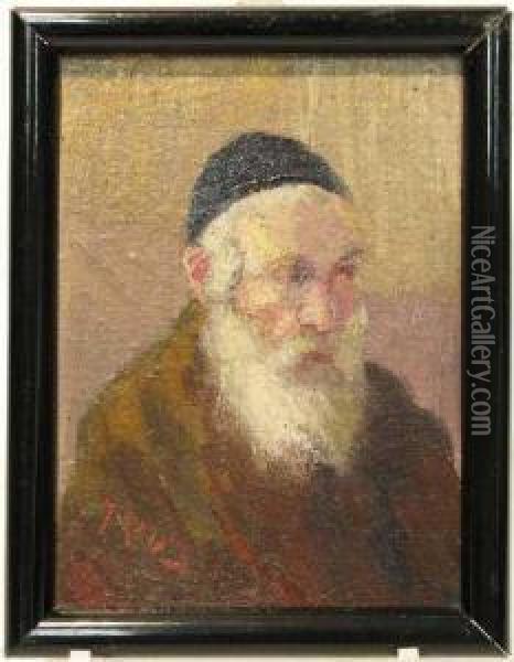 Rabbiner Oil Painting - Henry Mortikar Rosenberg