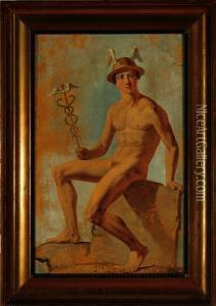 Mercur, The Roman God Of Trade Oil Painting - Constantin Hansen