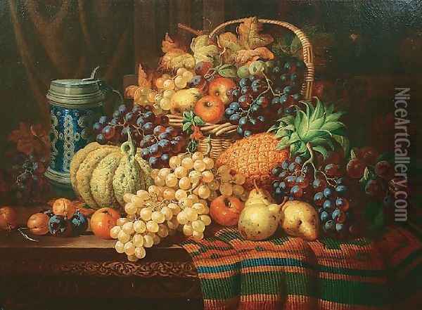 Großes Fruchtestilleben 1884 Oil Painting - Charles Thomas Bale