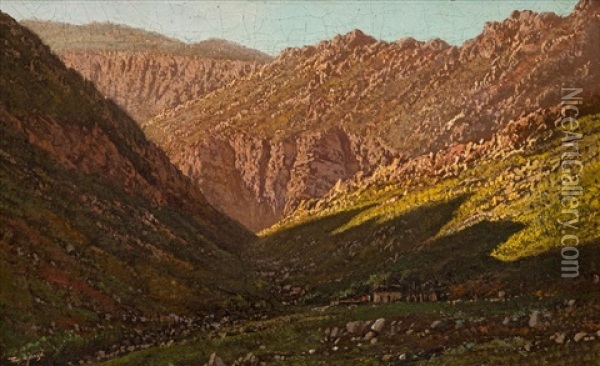 Mountain Gorge Oil Painting - Tinus de Jongh
