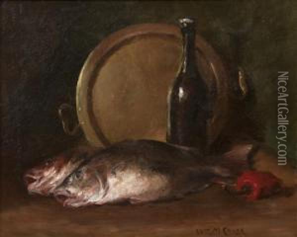 Two Fish Oil Painting - William Merritt Chase