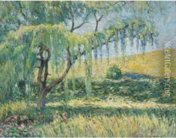 Le Saule, La Roseraie Et Les Nympheas A Giverny Oil Painting - Blanche Hoschede-Monet