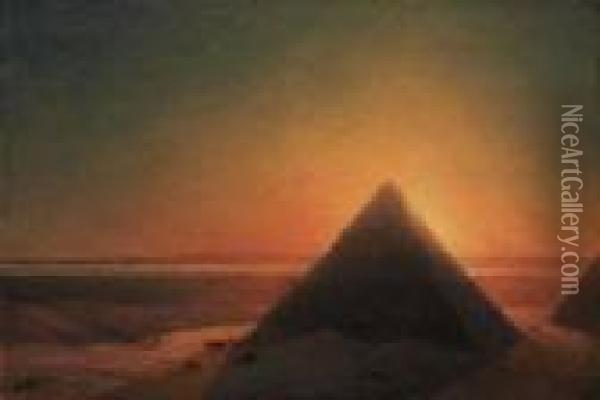 The Great Pyramid At Giza Oil Painting - Ivan Konstantinovich Aivazovsky