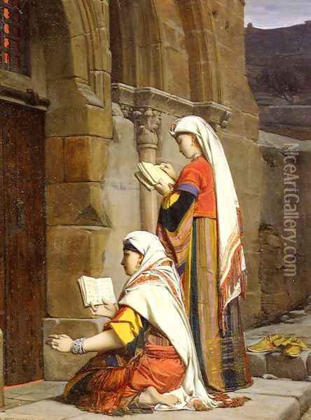 Chrétiennes Au Tombeau De la Vierge, Jerusalem (Christian Women at the Tomb of the Virgin, Jerusalem) Oil Painting - Jean-Jules-Antoine Lecomte du Nouy