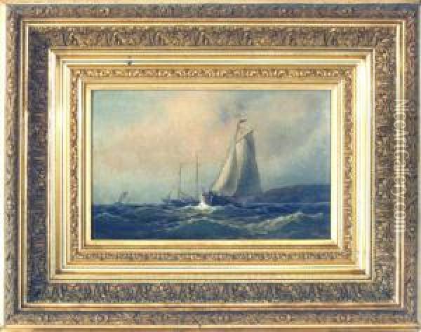 Marine Scene With Ships Oil Painting - Thomas Clarkson Oliver