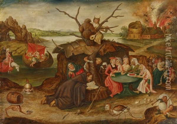 Versuchung Des Heiligen Antonius Oil Painting - Pieter Brueghel the Younger