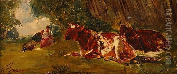 The Little Cowherd Oil Painting - Alexander Jnr. Fraser