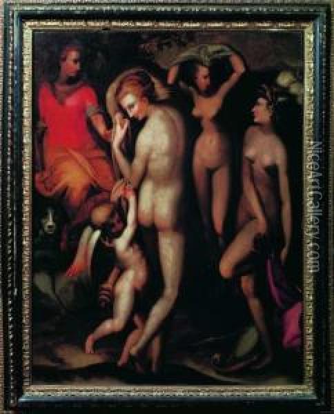 Giudizio Di Paride Oil Painting - Francesco Morandini da Poppi