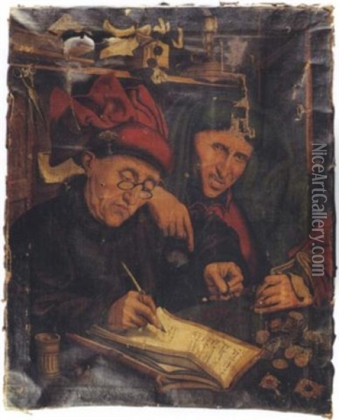Les Collecteurs D'impots Oil Painting - Marinus van Reymerswaele