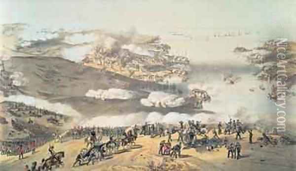 The Siege of Sevastopol during the Crimean War (1854-56) Oil Painting - Vincent Brooks