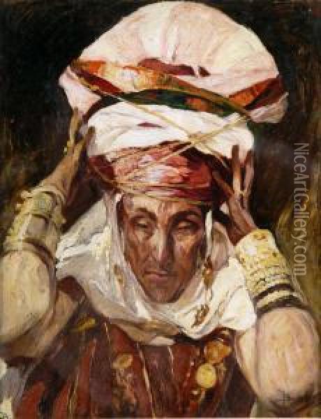 Femme Arabe Oil Painting - Jules Van Biesbroeck