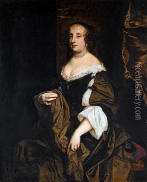 Portrait Of A Lady, Said To Be Anne Hyde, Duchess Of York Oil Painting - Sir Peter Lely