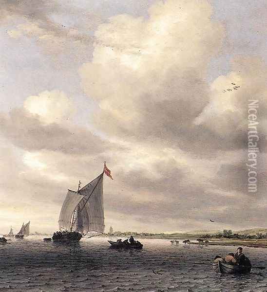 Seascape Oil Painting - Salomon van Ruysdael