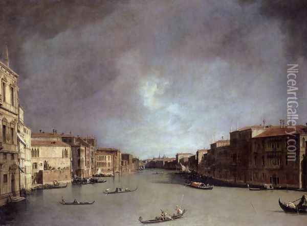 Grand Canal, Looking from Palazzo Balbi Oil Painting - (Giovanni Antonio Canal) Canaletto