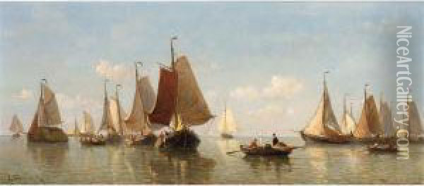 Shipping Off The Coast Oil Painting - Everhardus Koster