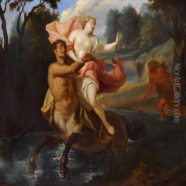 The Abduction Of Deianeira By The Centaur Nessus Oil Painting - Carl Haase