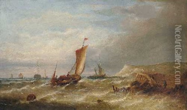Fischerboote Vor Der Kuste Oil Painting - Abraham Hulk the Elder