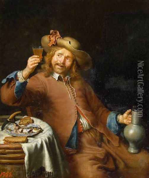 Breakfast of a Young Man Oil Painting - Pieter Cornelisz. van SLINGELANDT