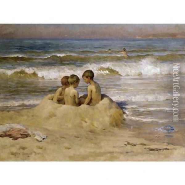 Les petits goelands Oil Painting - Virginie Demont-Breton
