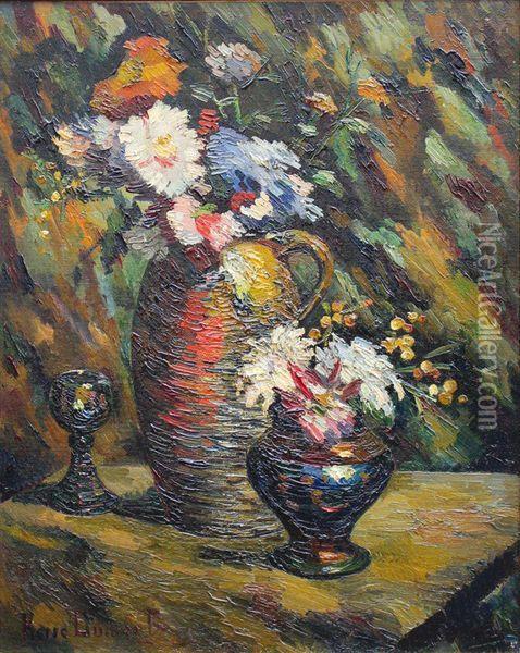 Nature Morte Aux Vases De Fleurs Oil Painting - Pierre Dumont