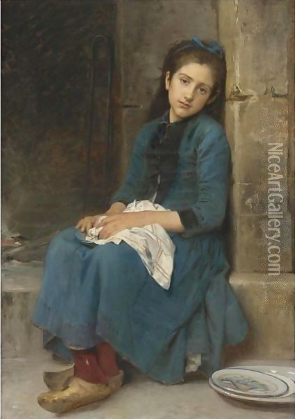 Pensive Girl (Innocence) Oil Painting - Leon-Jean-Basile Perrault