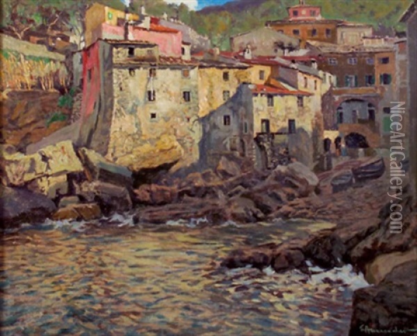 Ein Felsennest (telaro, Rivera) Oil Painting - Eduard Ameseder