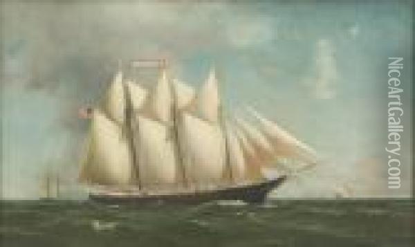 The Three-masted Schooner Oil Painting - Warren W. Sheppard