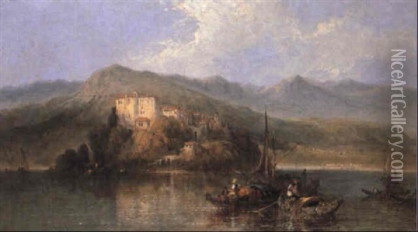 San Giulio, Lago D'orta Oil Painting - George Edwards Hering