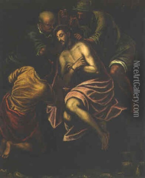 The Mocking Of Christ Oil Painting - Jacopo dal Ponte Bassano