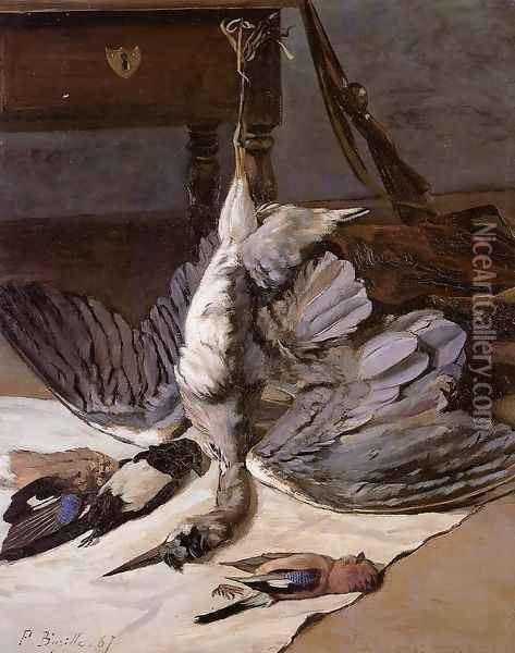 Still Life with Heron Oil Painting - Jean Frederic Bazille