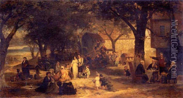 The Village Fair Oil Painting - Joseph John