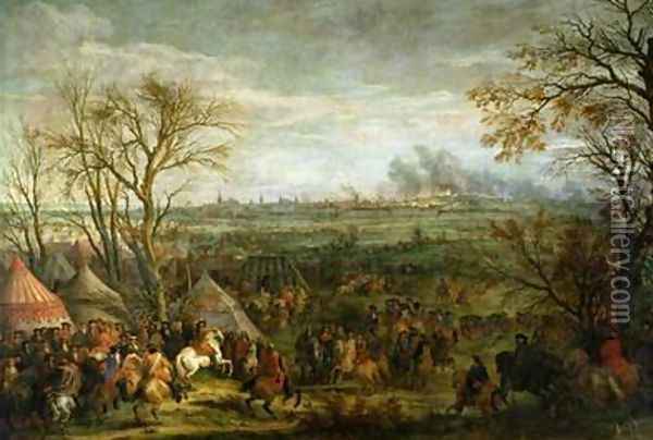 The Taking of Cambrai in 1677 by Louis XIV 1638-1715 late 17th century Oil Painting - Adam Frans van der Meulen