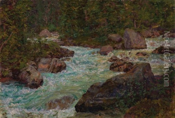 The Mountain Torrent Oil Painting - Walter Launt Palmer