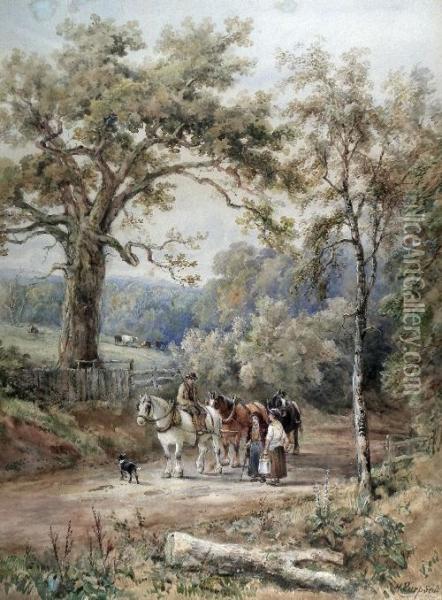 Lane At Haywards Heath On The Cuckfield Road West Sussex Oil Painting - Henry Earp