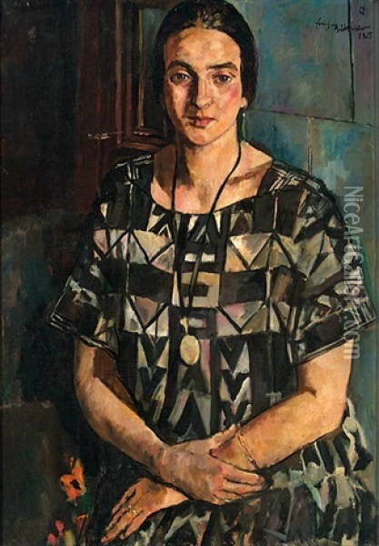 Bildnis Ella Rubinstein Oil Painting - Erich Buettner