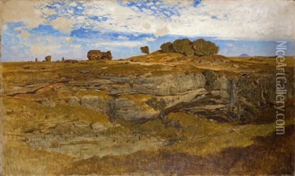 An Der Via Appia Oil Painting - Louis (Ludwig) Neubert