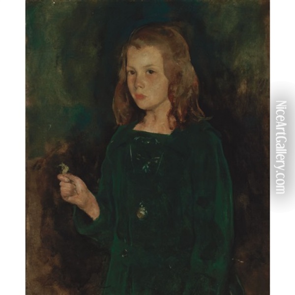 Girl In Green Oil Painting - Charles Webster Hawthorne