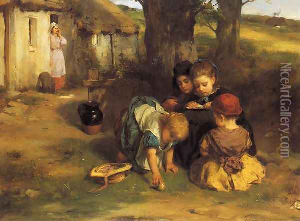 Happy as the Day is Long Oil Painting - Thomas Faed