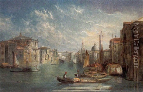 Het Canal Grande Te Venetie Oil Painting - Alfred Pollentine