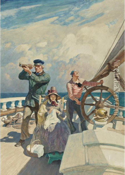 They Took Their Wives With Them On Their Cruises Oil Painting - Ann Wyeth Maccoy