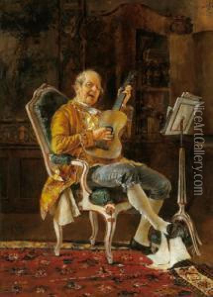 Il Musicista Oil Painting - Leopold Schmutzler