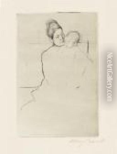 Gardner Held By His Mother (b. 113) Oil Painting - Mary Cassatt
